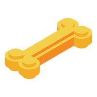 Golden bone floating in the air with a slight perspective angle vector