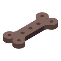Brown dog biscuit in bone shape lying on white background vector