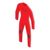 Red wetsuit with knee pads is standing up on white background vector