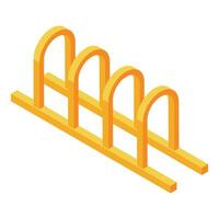Empty bicycle parking rack standing on white background vector