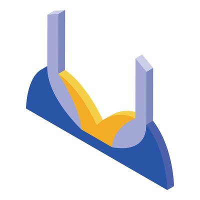Modern bridge connecting two sides isometric illustration