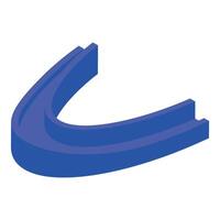 Blue double curve shape forming an abstract c letter vector