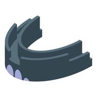 Modern stadium building with lighting system isometric view vector