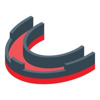 Modern empty stadium arena for football match with red running track vector