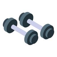 Pair of dumbbells lying on floor isometric illustration vector