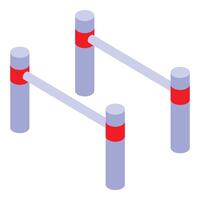 Red and white barrier gate separating access to restricted area vector