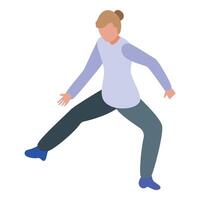 Office worker warming up and stretching legs, getting ready for work vector