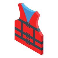 Red life vest ensuring safety in water sports and activities vector