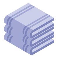 Stack of clean bath towels folded neatly isometric view vector