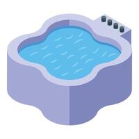 Modern jacuzzi with hydromassage function providing relaxation and comfort vector