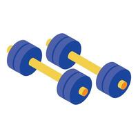 Pair of dumbbells isometrically projected on white background vector