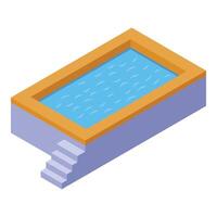 Private swimming pool with clear blue water extending towards the horizon is waiting for swimmers vector