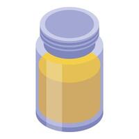 Glass jar containing honey with closed lid isometric illustration vector