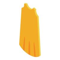 Cheese block isometric with bite marks showing deliciousness vector
