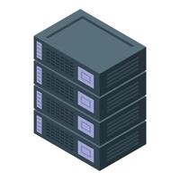 Modern server room equipment processing data vector