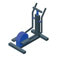 Elliptical trainer machine standing on platform for cardio workout vector