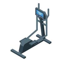 Modern elliptical trainer showing fitness data on digital screen vector
