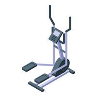 Elliptical trainer machine for fitness training isometric view vector