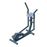 Elliptical trainer machine displaying workout progress isometric view vector