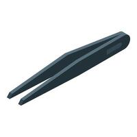Black metal tweezers lying isolated on white background vector