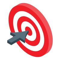 Cursor arrow pointing red target center business concept isometric vector
