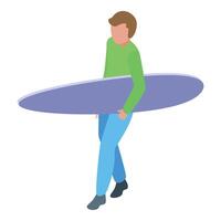 Surfer walking with surfboard to the beach vector