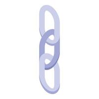 Chain links interlocking creating strong connection isometric icon vector