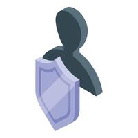 Client getting protected by security shield icon vector