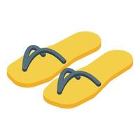 Pair of yellow summer flip flops for walking on the beach vector