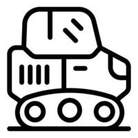 Continuous track vehicle moving on terrain for construction vector