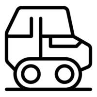 Small tank with open top moving forward on tracks vector