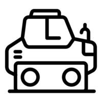 Mars rover exploring the red planet surface line icon vector