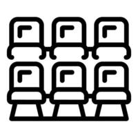 Rows of empty chairs waiting for audience in auditorium vector
