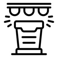 Smart trash can recognizing garbage sorting with sensor icon vector