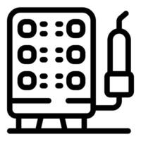 Cryptocurrency mining rig icon showing a computer generating bitcoin vector