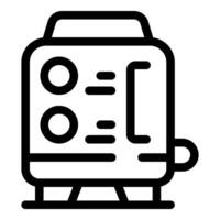 Electric generator powering control panel with buttons and indicators vector