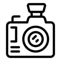Simple, bold line icon of a digital camera, ready to capture memories vector