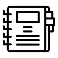 Notebook with bookmark and pen holder for taking notes vector