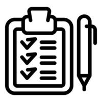 Clipboard checklist with pen for checking items vector