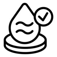 Water drop with check mark symbol for safe and clean water vector