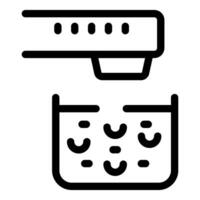 Deep fryer frying food in hot oil with temperature control buttons vector