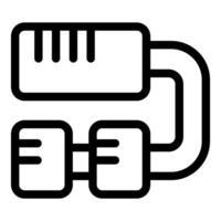 Server connecting to two hard drives with cable vector