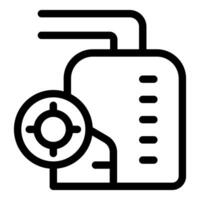 Data center server rack focus icon showing targeted storage vector