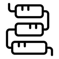 Battery icon showing three charge levels with connecting lines vector