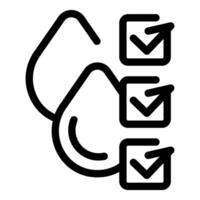 Water purity test checking cleanliness with checkmark symbol icon vector