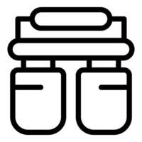 Water purification system icon with filters working vector