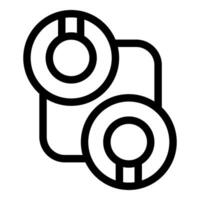 Abstract icon showing two circles overlapping a square vector