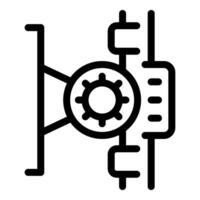 Industrial robot arm operating with precision and automation vector
