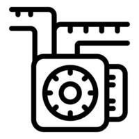 Secure gas meter measuring gas consumption with safety and precision vector