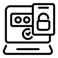 Secure login process with password and two factor authentication vector